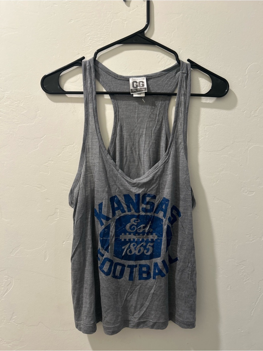 GG the Brand Blue & Gray Kansas Football Racerback Tank- NWOT